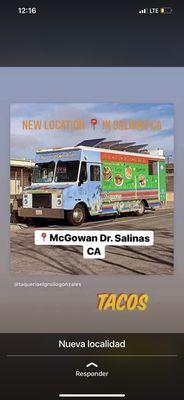 Nueva Locación en Salinas ca TAQUERIA EL GRULLO SALINAS: McGowan Dr. Atrás de Foosco GONZALEZ: 246 Alta St.