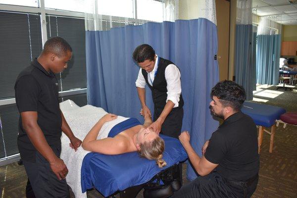 Southeastern Institute Charleston massage therapy faculty and students.