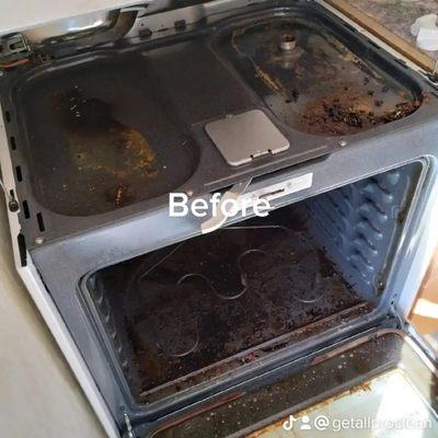 Now this stove and oven needed some elbow grease and experience to get this cleaned.