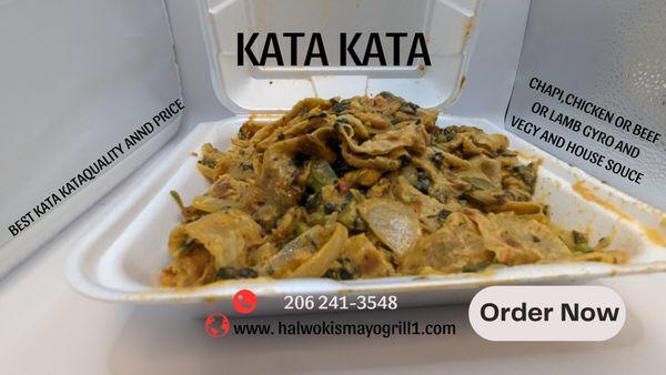 kata Kata,Chapati,Spinach,souce  Chicken or Beef or Fish or Lamb Gyro