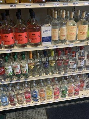 Vodka selection