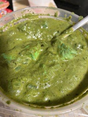 Please stop with the food coloring! It's definitely not necessary for the palak paneer! The overall taste of the food was disappointing.