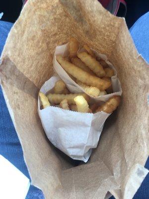 Crinkle cut fries that came with the meal deal options