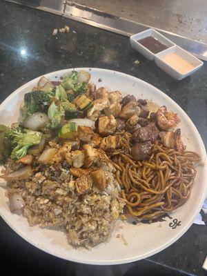 Filet and Chicken Hibachi Combo Dinner (steak cooked perfectly)