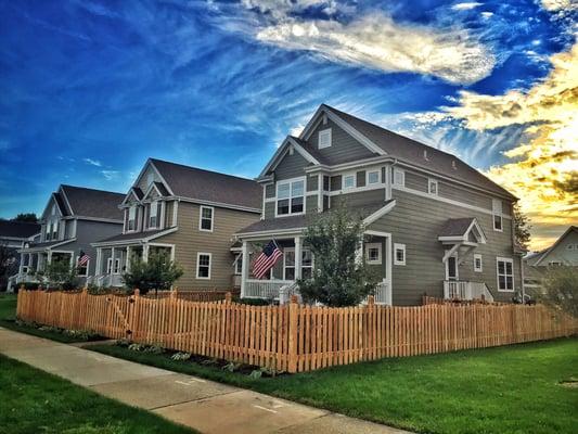 Cedar scalloped picket fence.