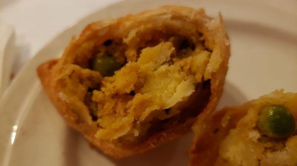 Interior of vegetable samosa ($5 for two). Nicely done.