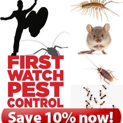 10% off a pest removal plan.
First Watch Pest Removal