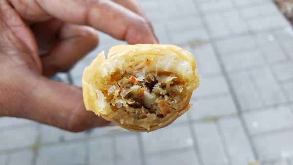 Interior of vegetable egg roll ($4.50 for three). Good filling and tasty.