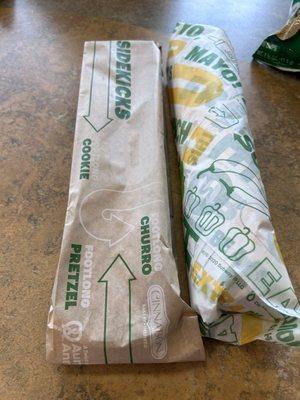 Subway- Footlong Cookie and footlong sandwich