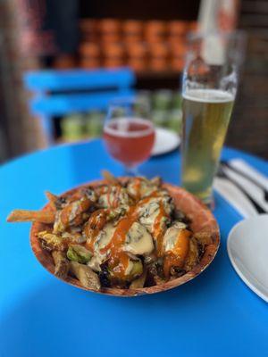 Buffalo Brussel Sprouts, Strawberry Cider and Pilsner