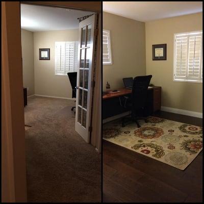 Install of the new wood floors and baseboards upstairs.