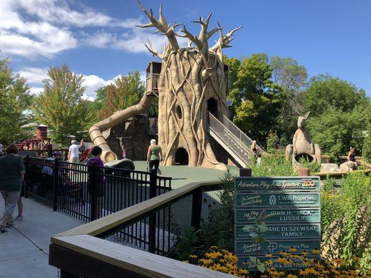 Playground within zoo. Near Carousel and train rides.