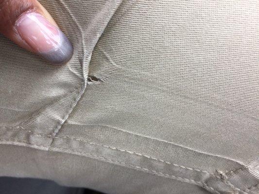 Oh did I mention the hole in my brand new pants.