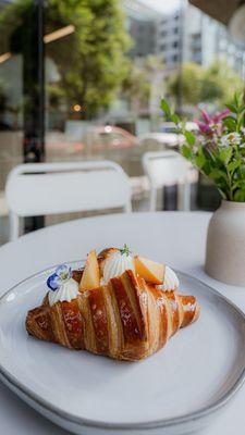 Peaches and cream croissant