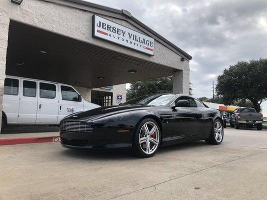 Austin Martin DB9 in for service.