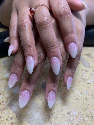 Ombré pink and white