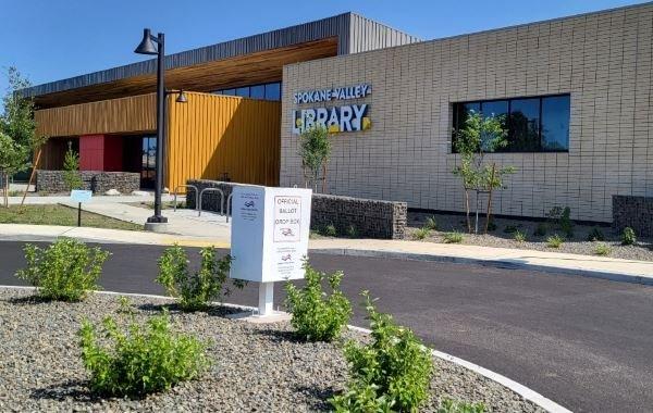 New Spokane Valley Library building at 22 N Herald Rd,