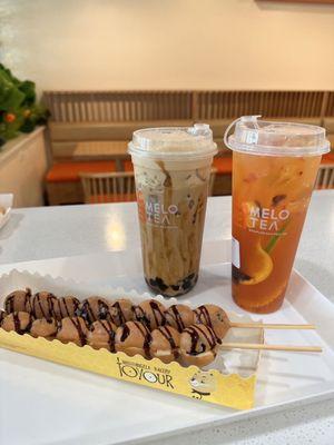 Melo signature fruit tea and waffle stick