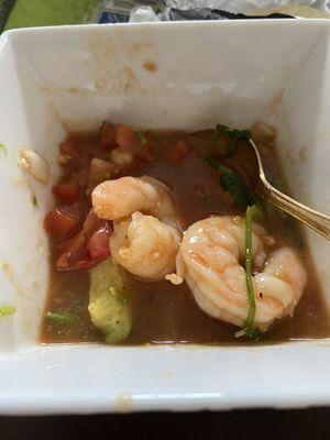 Shrimp in cocktail sauce