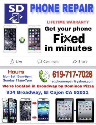 Lifetime warranty on screen repairs