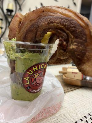 Chicharron with Guacamole