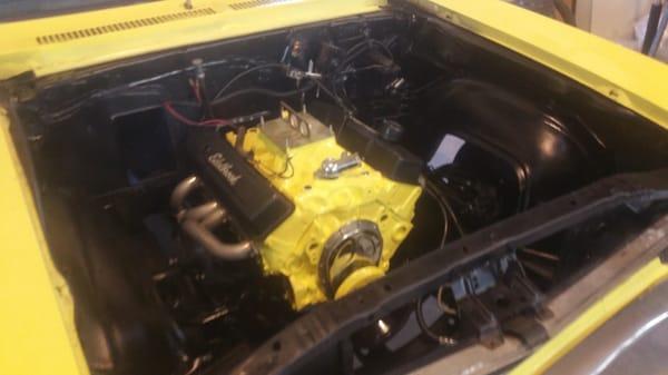 my new engine painted to match my car thanks reiss racing