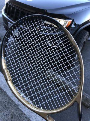 Strung racquet