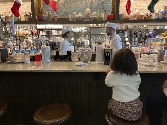 My daughter loves ice cream at Sunday's