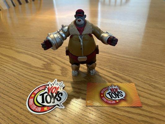 Baloo from Tailspin action figure with sticker and business card.