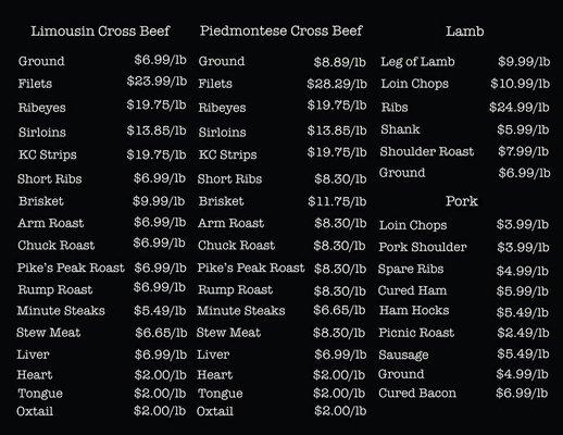 Price List