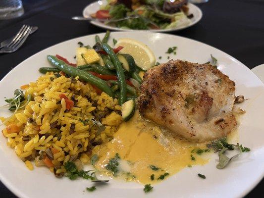 Stuffed Walleye with side of rice