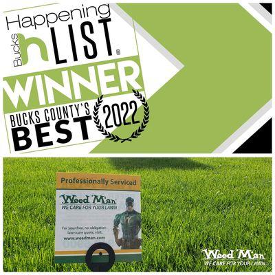 Proud to announce we've been ranked as the best lawn/landscape company in Bucks County by the Bucks Happening Magazine and their readers!