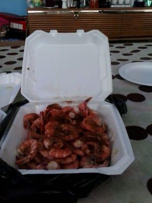 Jumbo spicy shrimp from kim's Seafood on Brookland park blvd. Super yummy