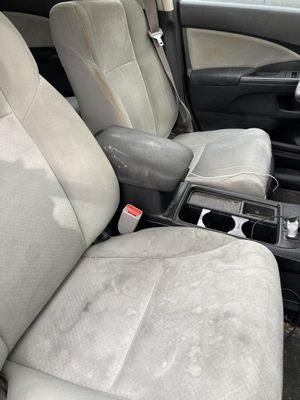 Dirty, discolored upholstery