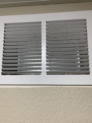 Dust in the vent in the bathroom