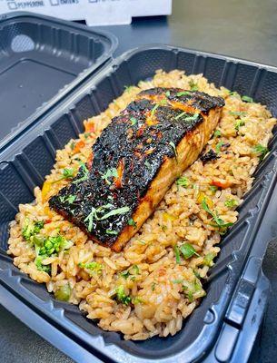 Blackened Salmon Fried Rice