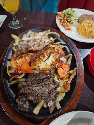 Fajitas and lobster