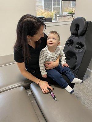 Rustin enjoying his favorite chiropractor