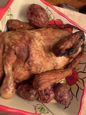 1/2 bbq chicken for my non turkey eatting sister