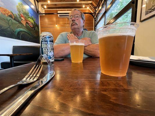 An IPA and blonde ale.