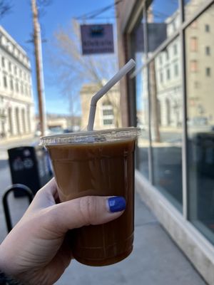 Cloud 9 iced latte with oat milk