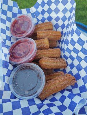 12pack  Churrology Tots w/mashed strawberry and chocolate syrup 10/10 highly recommend!