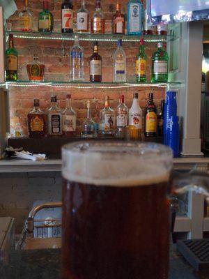 Bar area and a big mug of dosxx.