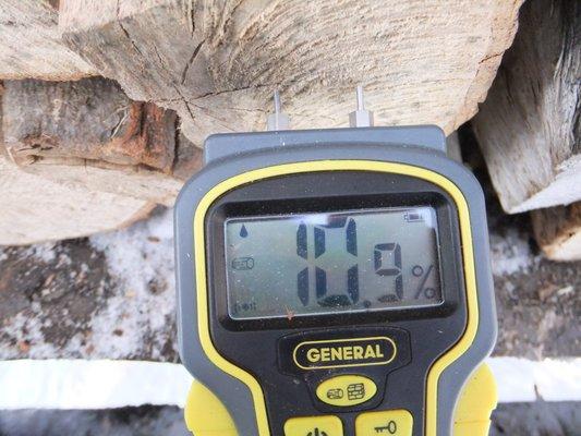 Our firewood is seasoned 1.5 years & additionally KILN DRIED to 8-15% moisture content.  Ideal range for long, hot & more efficient burns!