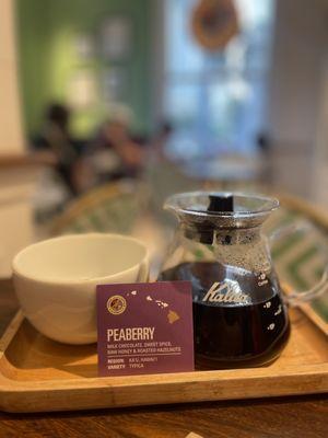 Peaberry drip coffee