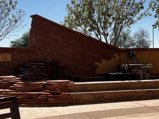 The fountain on the patio