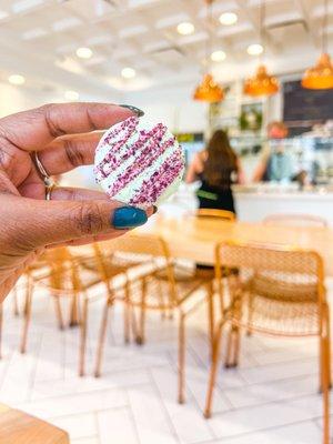 Pistachio Rose Macaron