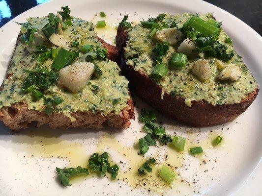 Artichoke garlic on toast