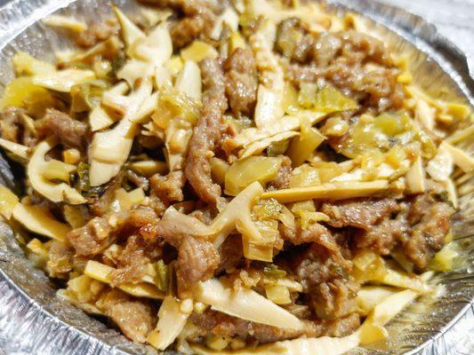 12/20/20 Takeout: Shredded Beef with Sour Mustard (Greens)