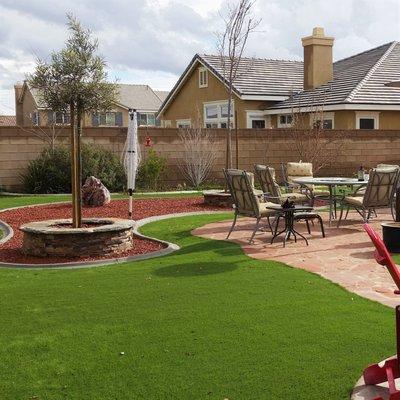 Always green, EasyTurf synthetic grass make this backyard an entertainers dream.